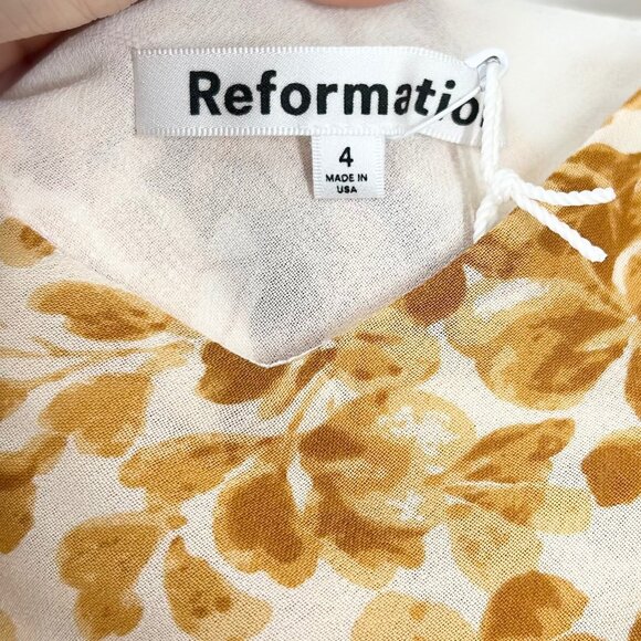 NWT Reformation Reya One Shoulder Midi Dress in Goldfinch - Picture 6 of 8